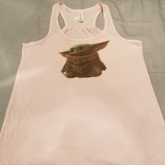 NEW Disney Mandalorian Baby Yoda Flowy Pink Tank - Picture 2 of 8